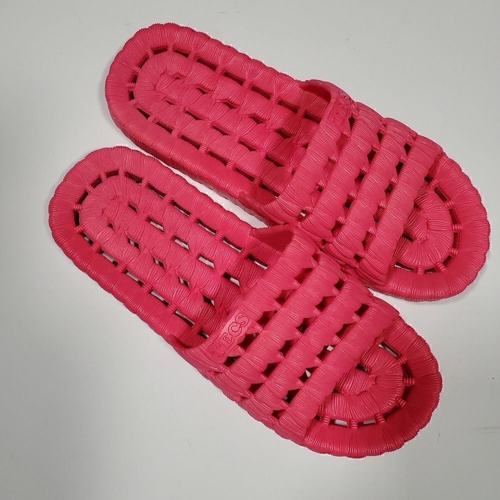 TECS Women's Pink Slides Flip-flops.